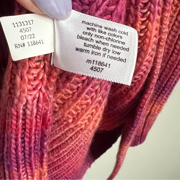 Lane Bryant Classic Open-Front Spacedye Cardigan Pink Bloom longline Rainbow - Picture 10 of 13